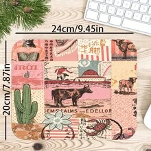 1pc Pink Green Pastel Patchwork Floral Desk Mat, Multi-Purpose Makeup Nail Art Table Pad, Large Non Slip Desktop Protector S/M/L/XL - View 15