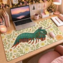 1pc Vintage Mantis Shrimp Floral Desk Mat, Multi-Purpose Makeup Nail Art Table Pad, Large Non Slip Desktop Protector S/M/L/XL - View 3