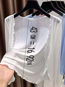 1pc Ice Silk Camisole Thin Chiffon Shawl Cover Up, Lace Trim Mesh Cover Up Lightweight Jacket - Multicolor - View 6