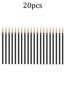 100pcs/50pcs/20pcs/10pcs Pointed Eyeliner Brushes Makeup Tools With Transparent Protective Caps, Suitable For Eyeliner Drawing, Under Eye Shadow, Eyebrow Details And Lip Line Modification, Eyeliner Makeup Tools, Eyebrow Brushes, Eyeshadow Brushes, Precision Makeup Brush Set - Multicolor - View 9