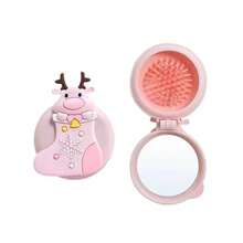 Christmas Limited Edition Handheld Styling Hairbrush, Portable Hair Comb, Suitable For Daily Travel, Air Cushion Mirror Air Cushion Brush - Pink - View 5