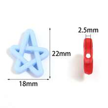 10pcs/Pack Acrylic Hollow Five-Pointed Star Vertical Hole Flat Beads 18*22mm Mixed Color Asymmetrical Star Pendants For Handmade DIY Phone Chain Keychain Bag Charm Colorful Beads - Random Color Mixing - View 3