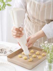 1pc Super Thick Pastry Bag For Baking & Decorating Cakes & Cookies, Reusable Back To School - White - View 3