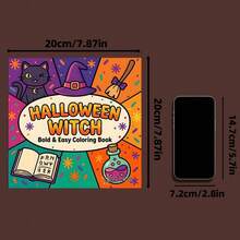 GDTME Halloween Bottle Gothic Style Coloring Book: Skull Jar Pumpkin Candle Halloween Cover, Bold Minimalist Line Thriller Holiday Pages, Suitable For Adult Coloring Hobby - JX-880-halloween Bottle - View 6