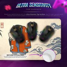 Whimsical Frog In Red Robe Extended Mouse Pads, Bamboo And Ocean Wave Asian Art Print, Smooth Fabric Surface Desk Mats For Gaming, Computer, Keyboard, Home Office And Study, 3 Sizes Available - View 3