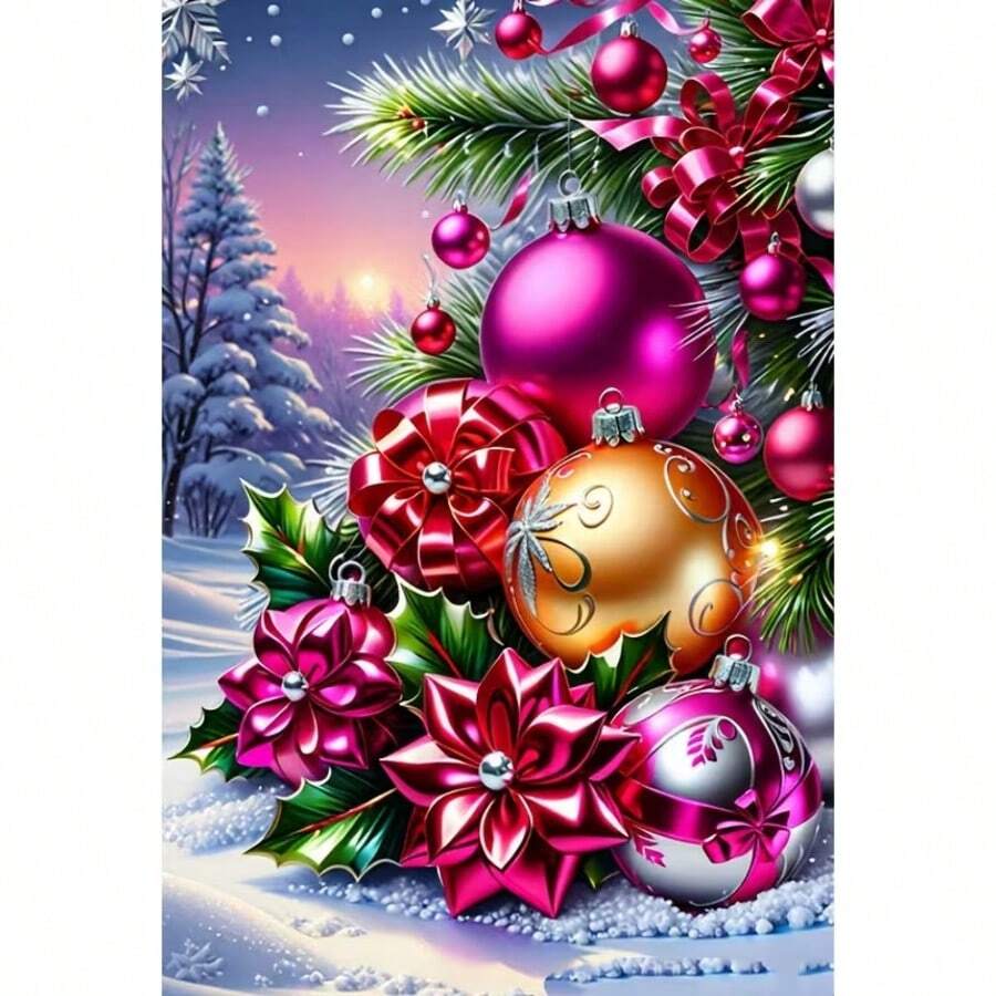1PC DIY 5D Diamond Painting Kit Christmas Theme Pattern - Round Full Diamond Art Mosaic Craft, Home Wall Decor, Unframed - No Frame - View 1