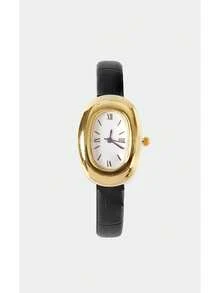 Noxbound 1pc Women's PU Leather Band Quartz Watch Round Dial Retro British Style Niche Timepiece - Multicolor - View 1