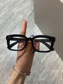 1pc Women's Leopard Print Bohemian Style PC (Polycarbonate) Square Frame Large Transparent Glasses, Suitable For All Seasons - Multicolor - View 14