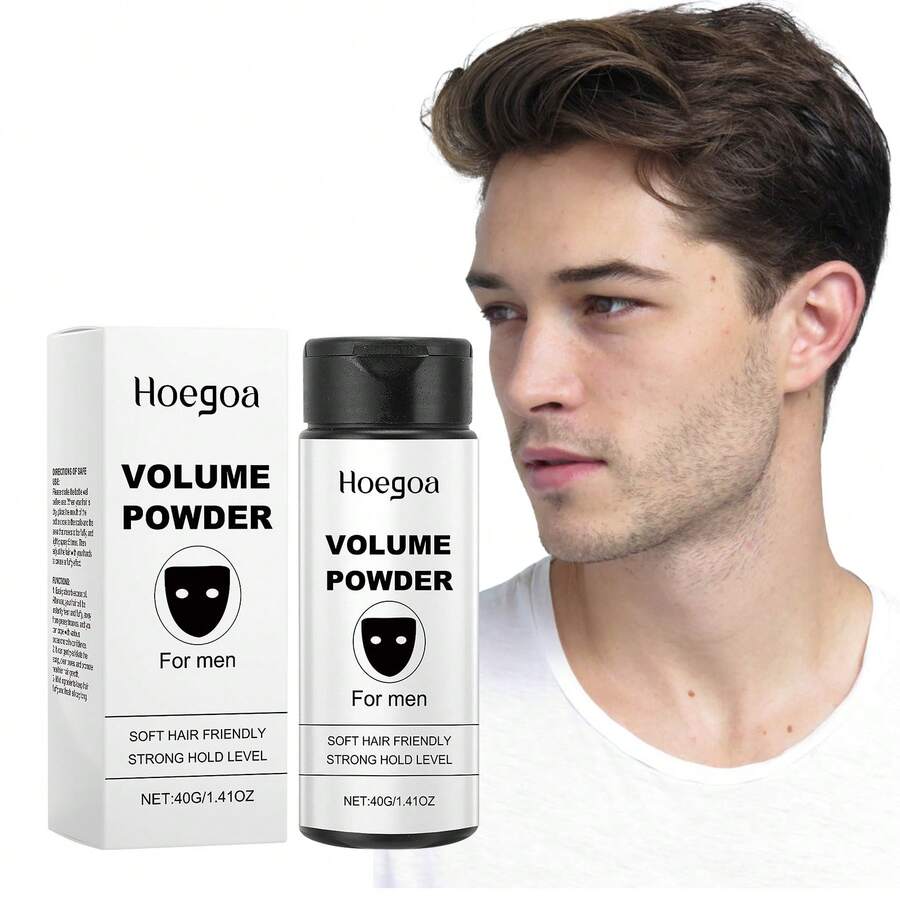 Polvo fijador voluminizador Hoegoa, con ingredientes suaves, sin enjuague, para un cabello voluminoso, control de grasa, frescura y fijación duradera. - Negro - Ver 1