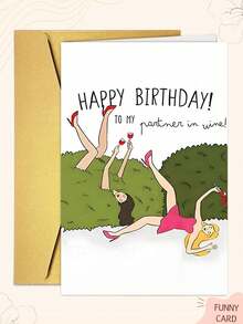 1 Kartu Ulang Tahun Lucu "Teman Minum" dengan Amplop - Desain Kartun Humor yang Menggambarkan Teman-Teman Minum Bersama - Sempurna untuk Acara Kumpul Bersama Teman dan Keluarga - Pilihan Terbaik untuk Kartu Ulang Tahun yang Lucu - A - View 1