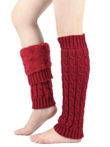 Thickened Knitted Floral Pattern Leg Warmers, Warm And Comfortable, Suitable For Matching With Boots, Women's Winter Warm Leg Warmers - Multicolor - View 10