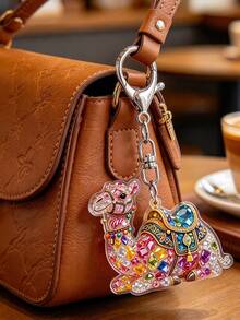 2D Acrylic Camel Keychain, Bag Pendant, Gift Decoration, Party, Ramadan, National Day, Birthday Gift - Multicolor - View 3