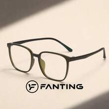 FANTING Women Glasses Men Glasses Clear Lens Square Rectangle Translucent Grey TR90 Black Temple - TR8006 - View 15