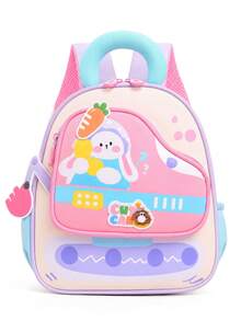 New Student Rabbit Backpack Schoolbag Textured Cartoon Fashionable Backpack - Purple - View 8