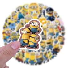 1set Yellow People Funny Cartoon Decals, Sticker Pack,Residue Free,For Luggage,Computer,Flask,Instrument,Tablet,Journal,Personalized Decor,Art Stickers - Multicolor - View 6