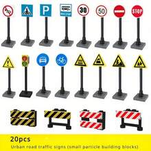 1pc MARUMINE Mini Traffic Sign & Traffic Light Model Set, Road Signal Building Block Accessories, Street Scene Diorama Parts, Pretend Play Educational Toy, Desktop Scene Decor & Gift - Multicolor - View 1