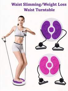 1PC Portable Waist Twisting Disc With Drawstring – Fitness Equipment And Waist Muscle Trainer. It Can Be Used In Pilates And Yoga Practices. Unisex. Build Abdominal Muscle Strength. Essential Fitness Accessories. - Multicolor - View 1