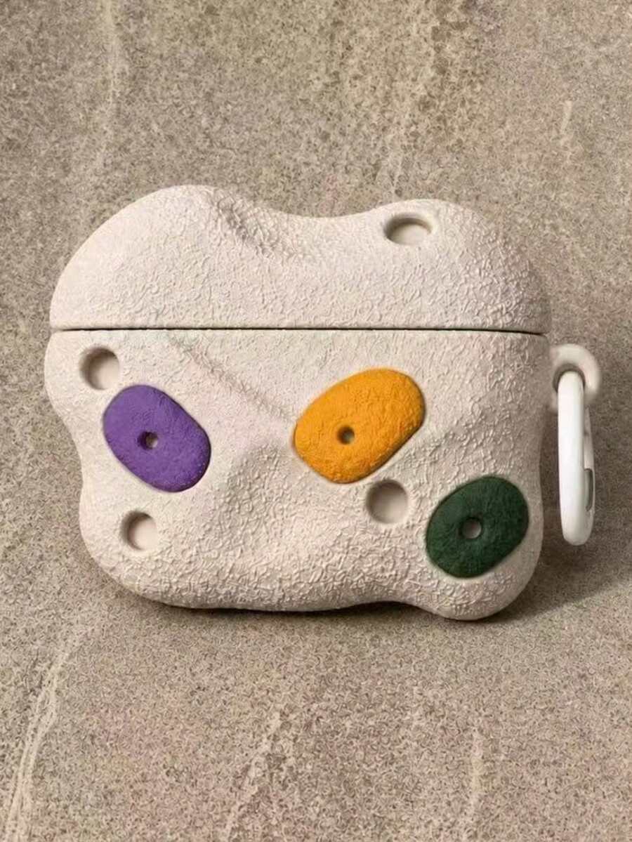 3D Rock Climbing Holds Earphone Case, Colorful Climbing Grips Design Soft Silicone Protective Cover With Lanyard Hole, Unique Aesthetic Case Compatible With AirPods5/4/ 1/2/3 / Pro / Pro 2 - Multicolor - View 1