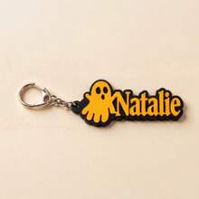 Custom Shaped Name Keychain, Custom Pumpkin & Ghost Pattern, Personalized Keychain, Suitable For Backpack, Party Gift, Halloween Gift - Multicolor - View 18