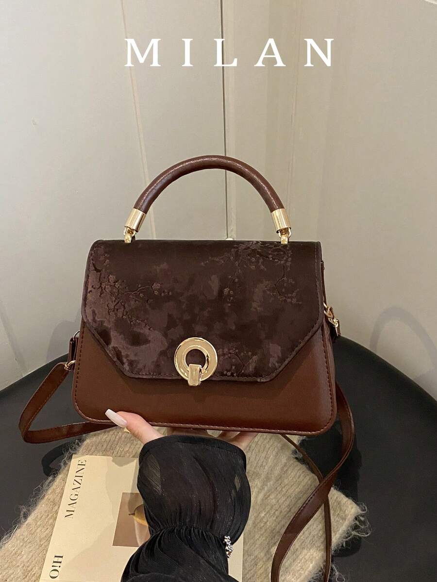 2026 Autumn/Winter New Solid Color Fashion Minimalist Elegant Shoulder Bag Crossbody Bag Popular Textured Handheld Small Square Bag Women's Bag Suitable For Commuting Shopping And Travel