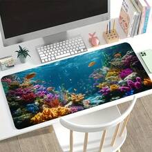 1pc Esports Gaming Mouse Pad | Multicolor Marine Life Coral Art Pattern | Non-Slip Washable Rubber Bottom PC Decor AccessoryIdeal Gift For Gamers - View 2