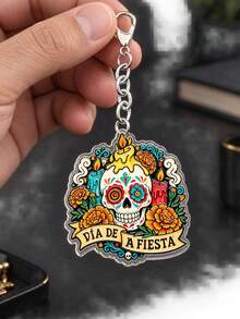 Keychain, Bag Charm, Hanging Accessory, For Bags Or Keys, Skull, Flower, Cat, Girls, Students, Casual Outing, Halloween, Christmas, Gift - Multicolor - View 2