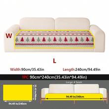 1 Buah Alas Sofa Motif Pohon Natal, Pelindung Sofa Anti Selip Anti Hewan Peliharaan, Pelindung Furnitur Natal Motif Kepingan Salju Ramah Kulit untuk Dekorasi Liburan Ruang Tamu - Putih - View 17