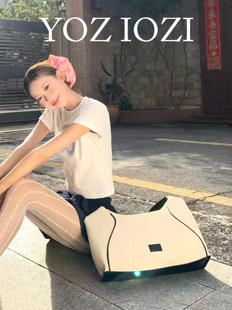 開學季韓系Ins風休閒百搭單肩托特包,慵懶隨性風格,大容量腋下包,適合早通勤、外出、日常購物 - 杏色 - 查看 1