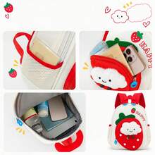 Ransel Anak Perempuan Model Baru, Segar dan Modis dengan Kombinasi Warna yang Menarik dan Motif Stroberi Lucu, Kapasitas Besar, Ringan dan Sederhana, Motif Kartun - MultiWarna - View 7