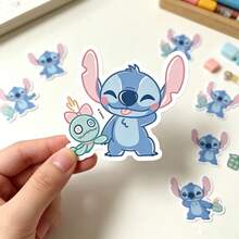 50pcs Stitch & Angel Versatile Sticker Set, Multiple Pattern Designs, For Computer, Water Bottle, Luggage, Planner Decoration, Home & Office Accessories, Birthday Small Gift, Creative Personalized Decorative Stickers, Rich Patterns For DIY, Luggage, Water Bottle, Planner, Computer Stickers, Home & Office Decoration, Gift Choice - Multicolor - View 3