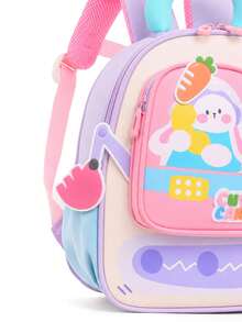 New Student Rabbit Backpack Schoolbag Textured Cartoon Fashionable Backpack - Purple - View 5