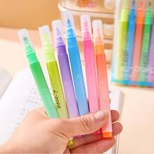 12pcs Soft Tone Fluorescent Markers With Outline Pens, Layerable Fluorescent Markers, Student Note Marking Pens, Highlight And Doodle Pens, No Bleed, Quick-Drying Ink, For Journaling, Bible Study, School And Office Use - Multicolor - View 4
