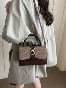 2026 Autumn/Winter New Fashion Casual Popular Shoulder Crossbody Bag Casual Handheld Small Square Bag Retro Small Square Bag For Women - Brown - View 6