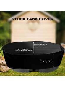 420D Oxford Cloth Outdoor Oval Pool Cover Tank Pool Dust Cover Bathtub Cover 50 Gallons - Black - View 2
