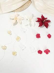 1pc Fashion Bohemian Cattleya Artificial Flower Hair Clip With Tassel, Women's Hair Accessory For Travel, Party, Gift For Friends - Multicolor - View 2