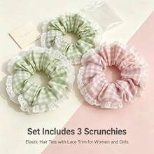 Women's White Large Scrunchie Hair Tie, Princess Hair Accessory For Bun And Ponytail, Back Of Head Hair Band - Multicolor - View 2