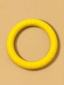 1pc Dog Flying Disc Toy, Yellow Ring Floating Water Fetch Interactive Toy For Aggressive Chewers, Summer Beach Swimming Pool Outdoor Training Play, Fits Small Medium Large Dogs, Pet Teething Exercise Birthday Gift - Multicolor - View 7