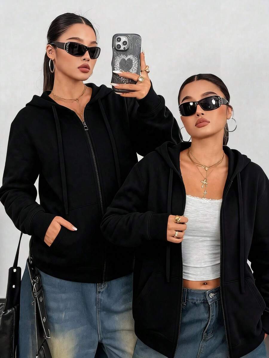 Plus Size Sweatshirts & Hoodies - Black - View 1