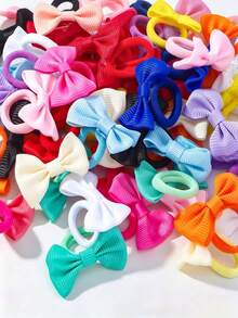 30pcs Girls Bow Hair Ties, Versatile Daily Hair Accessories Suitable For Girls To Wear - Multicolor - View 4
