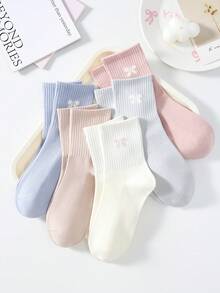 4 Pasang Kaos Kaki Wanita Motif Pita Manis Lucu Warna Polos Panjang Setengah Betis/Panjang/Pendek/Pergelangan Kaki, Kaos Kaki Putih, Kaos Kaki Minimalis, Kaos Kaki Pelajar, Kaos Kaki Kasual Nyaman Kreatif Serbaguna untuk Sehari-hari, Warna Acak, Cocok untuk Kehidupan Sehari-hari, Semua Musim Semi Musim Panas Musim Gugur Musim Dingin - MultiWarna - View 6