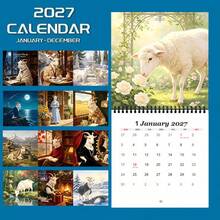 1pc 2027 Cute Sheep Calendar | Colorful Design, Square Spiral Calendar ...
