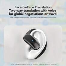 AI Translation Earbuds, 144 Languages Real-Time Translation Earhook Bluetooth Headphones With App For Study & Work - Multicolor - View 5