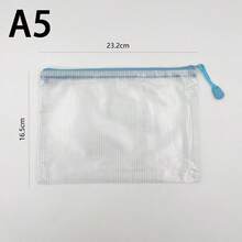 20pcs Waterproof A4 Zipper Mesh File Folders, Suitable For Cross-Stitch And Puzzles Projects, For Travel, School, Board Meetings And Office/School Supplies, 5 Macaron Colors,Back To School,School Supplies - Multicolor - View 9
