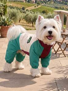 DomKim Multi-Color Dog Winter Warm Jacket, Waterproof Windproof Fleece Lining Coat, Built-In D-Ring Chest Harness, Zipper Closure Easy On/Off, Comfortable Cold Weather Clothing For Small To Medium Dogs, Daily Dog Walking Outfit, Red, Grey, Cream White - Multicolor - View 10