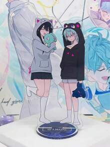 Set Stand Akrilik Pasangan Karakter Alien Stage, Stand Duo Anime Cosplay, Hadiah Dekorasi Meja Koleksi Penggemar Alien Stage - MultiWarna - View 6