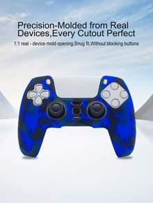 Compatible With PlayStation 5, 2pcs Controller Protective Covers + 1pc Storage Bag Set, Water Transfer Printing Design, Anti-Drop Anti-Slip Anti-Scratch Anti-Sweat Enhanced Gaming Grip, Large Bottom Opening Design For Direct Charging Dock Charging - 1 Set (2pcs Protective Case) + Storage Bag - View 10