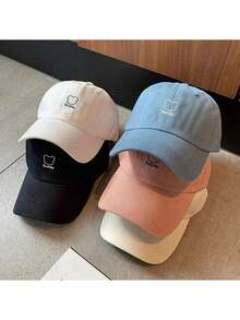 Women's Minimalist Embroidered Breathable Baseball Cap, Adjustable Sun Protection Outdoor Casual Travel Hat - Multicolor - View 4