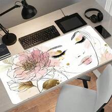1pc Mouse Pad, For Makeup And Skincare Conference Theme, Non-Slip Mouse Pad For Makeup Festival, Keyboard Mat, Non-Slip Rubber Base, - View 3