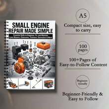 Small Engine Repair Themed Notebook: Spiral Bound Learning Notebook, Suitable For Lawn Mowers, Chainsaws, Oil Saws, Generators, Small Gasoline Engine Troubleshooting, Maintenance Records And DIY Repair Project Planning - A - View 1