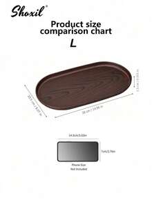 shoxil 1pc Decorative Wood Grain Plastic Tray, Multi-Purpose Oval Storage Dish, Suitable For Food, Jewelry, Cosmetics, Bathroom And Living Room,Bedroom Room Decor,Back To School - Tray - View 6